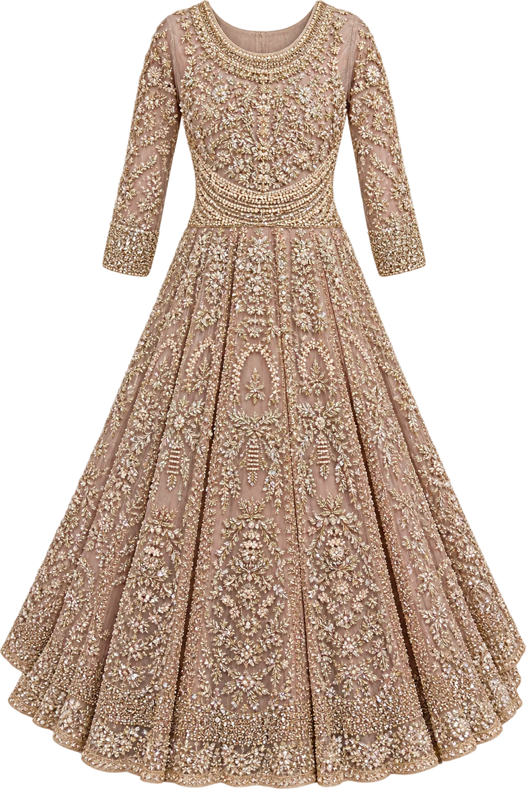 Peach Bridal dress